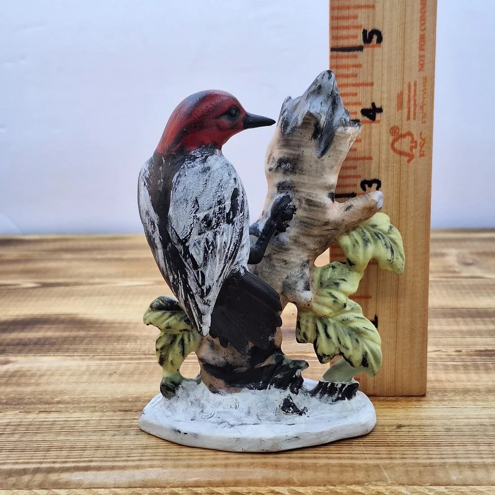 Vintage Napco‎ Porcelain Red-Headed Wood Pecker Figurine, #B3154, 5